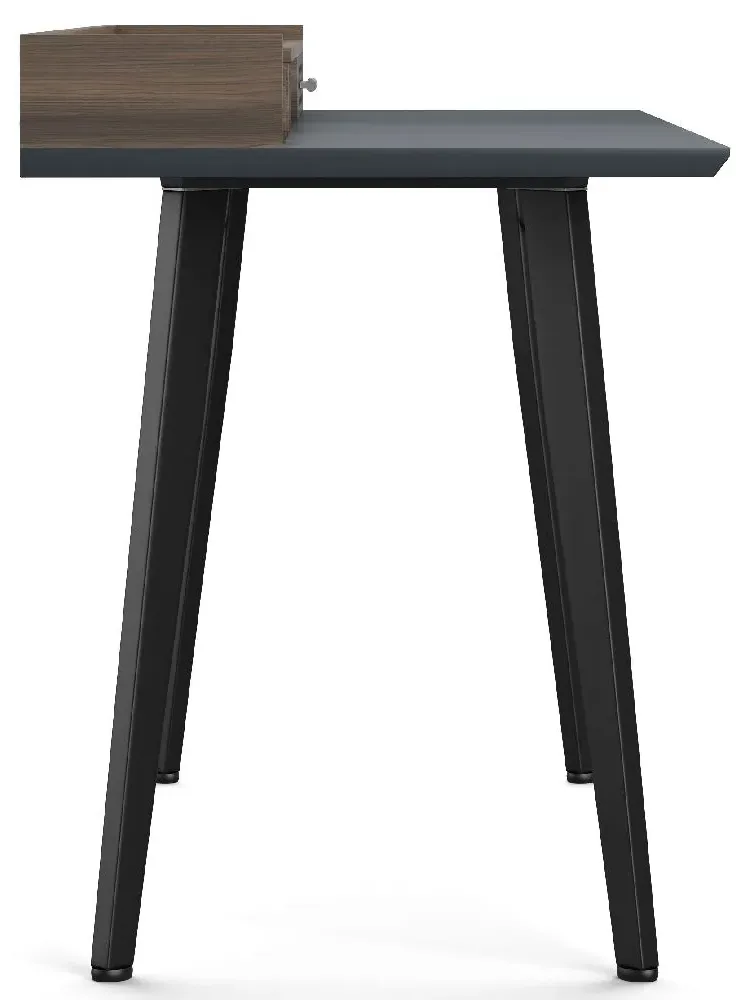 Mesa Writing Desk - Charcoal Grey, Walnut