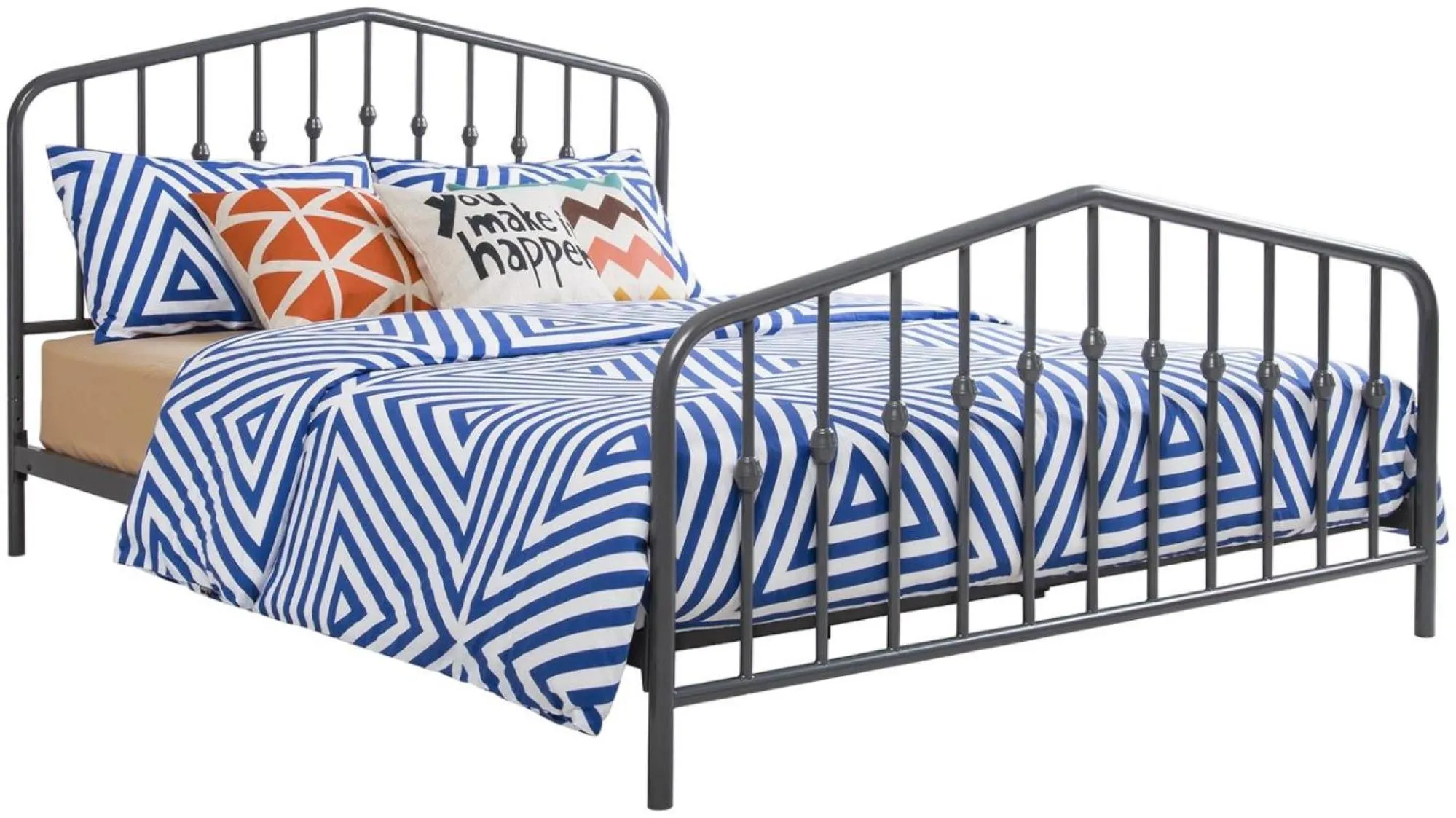 Novogratz Bushwick Metal Bed Frame - Grey