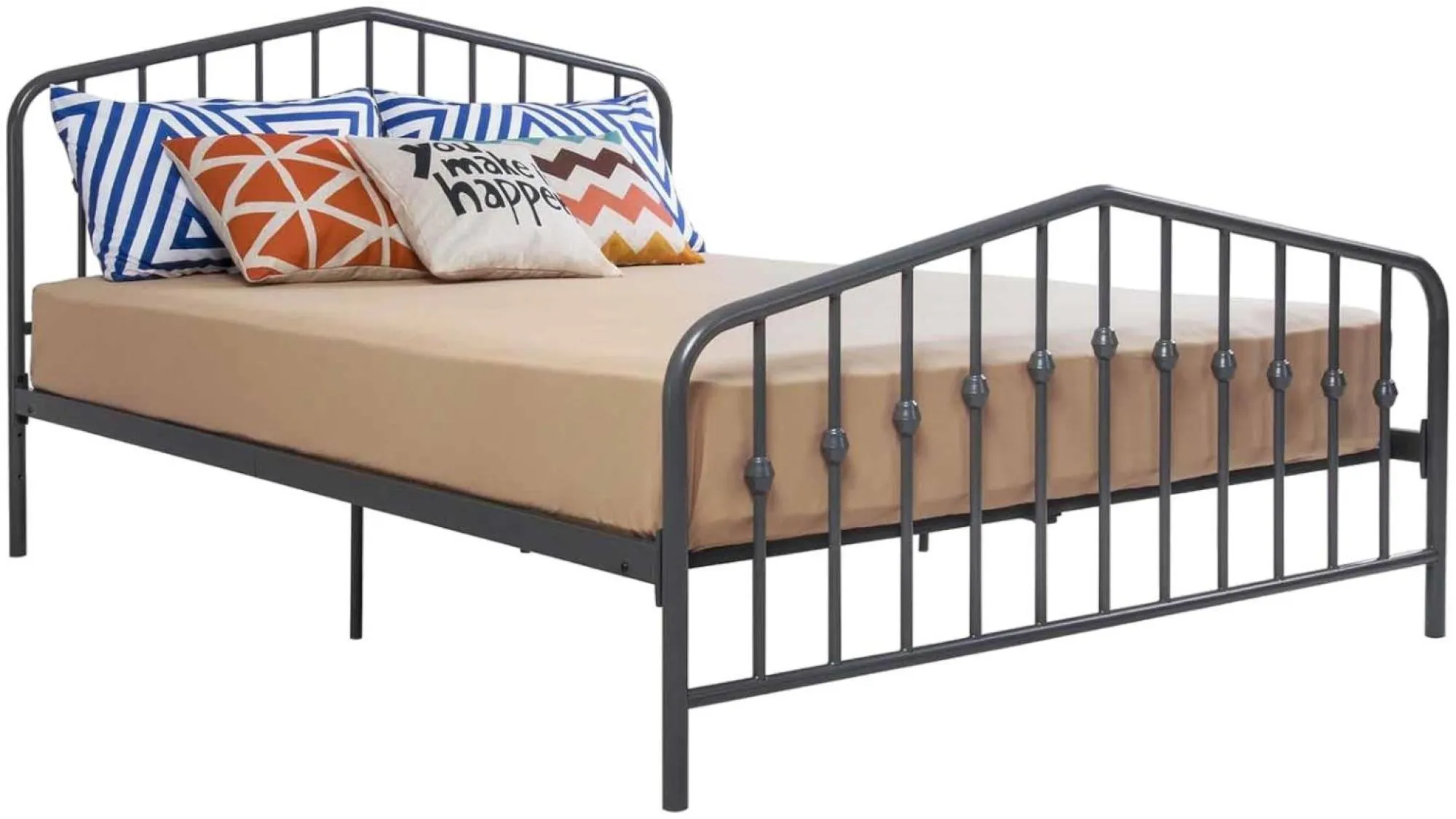 Novogratz Bushwick Metal Bed Frame - Grey