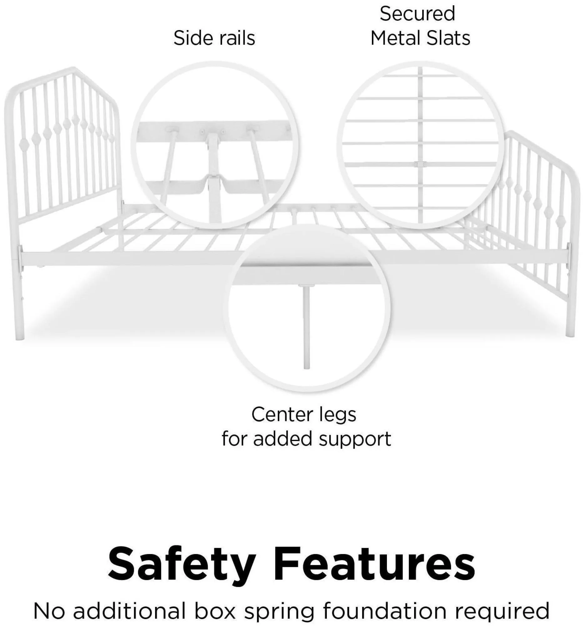 Novogratz Bushwick Metal Bed Frame - White