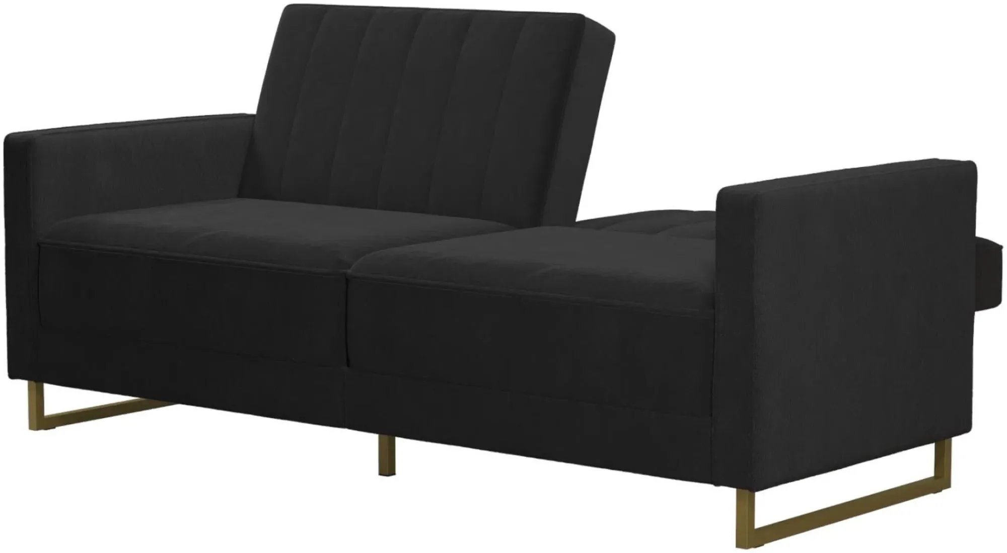 Novogratz Skylar Sofa Bed - Black, Velvet