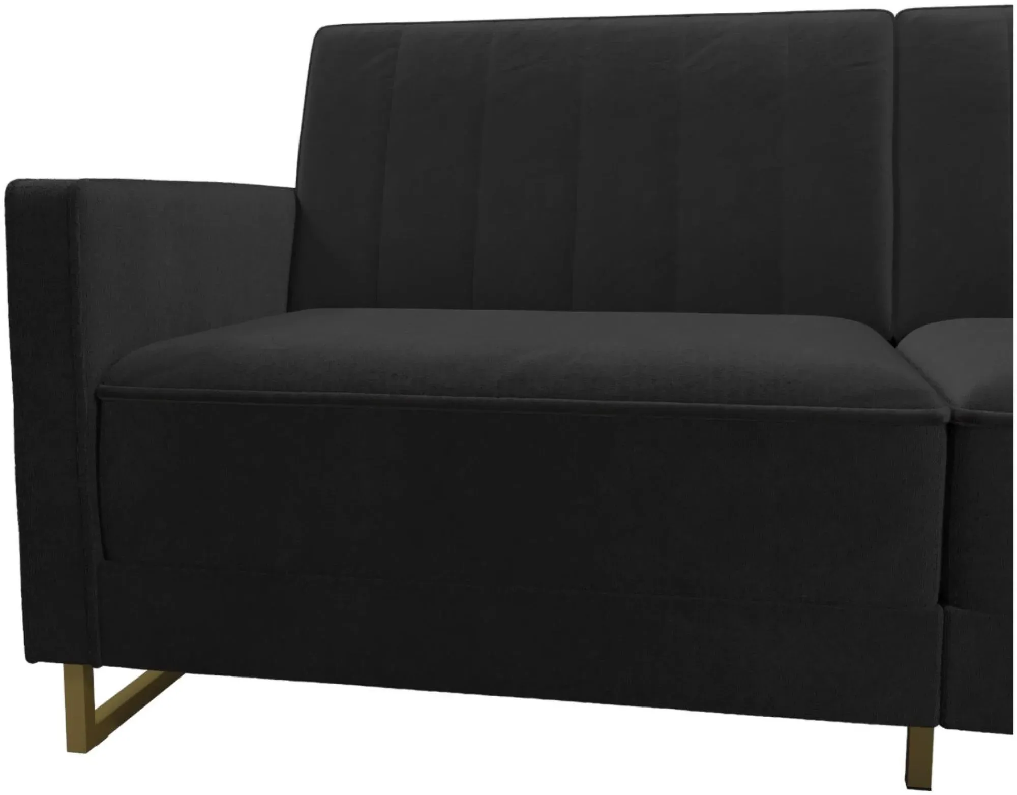 Novogratz Skylar Sofa Bed - Black, Velvet