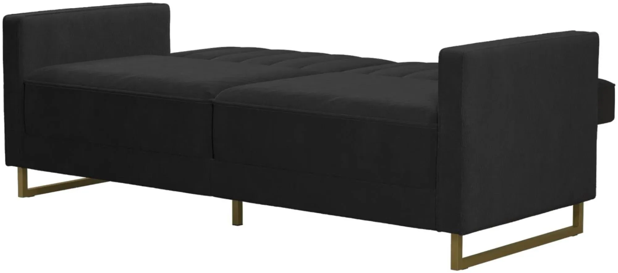Novogratz Skylar Sofa Bed - Black, Velvet