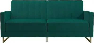 Novogratz Skylar Sofa Bed - Green, Velvet