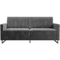 Novogratz Skylar Sofa Bed - Grey, Velvet