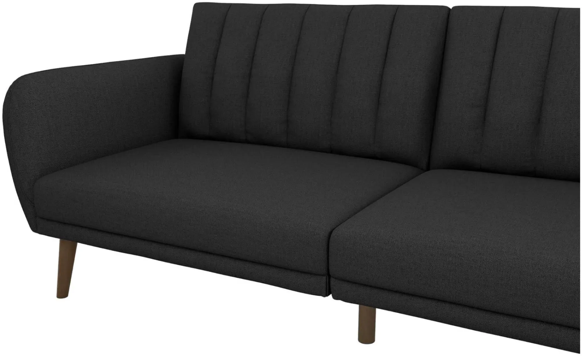 Nowata Brittany Futon Sofa Bed - Dark Grey, Linen