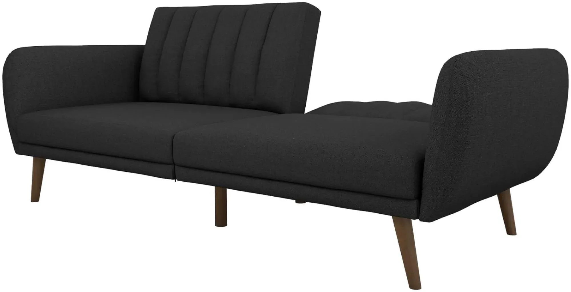 Nowata Brittany Futon Sofa Bed - Dark Grey, Linen