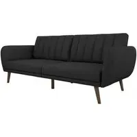 Nowata Brittany Futon Sofa Bed - Dark Grey, Linen
