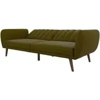 Nowata Brittany Futon Sofa Bed - Green, Linen