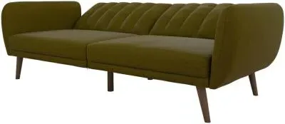 Nowata Brittany Futon Sofa Bed - Green, Linen