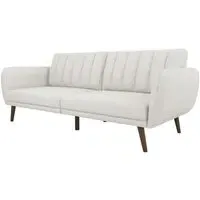 Nowata Brittany Futon Sofa Bed - Light Grey, Linen