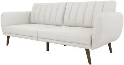 Nowata Brittany Futon Sofa Bed - Light Grey, Linen