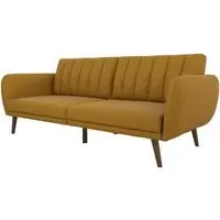 Nowata Brittany Futon Sofa Bed - Mustard, Linen