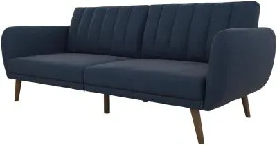 Nowata Brittany Futon Sofa Bed - Navy, Linen