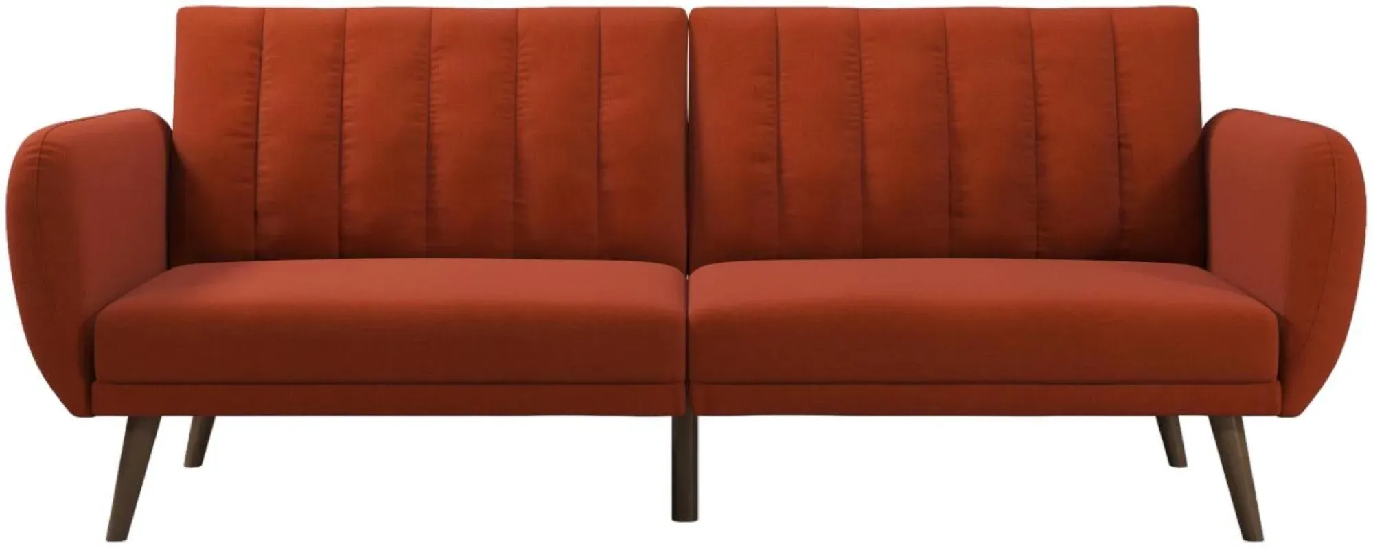 Nowata Brittany Futon Sofa Bed - Orange, Linen