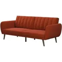 Nowata Brittany Futon Sofa Bed - Orange, Linen