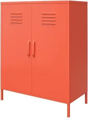 Nowata Cache 2 Door Locker Storage Cabinet - Orange