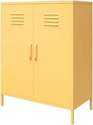 Nowata Cache 2 Door Locker Storage Cabinet - Yellow