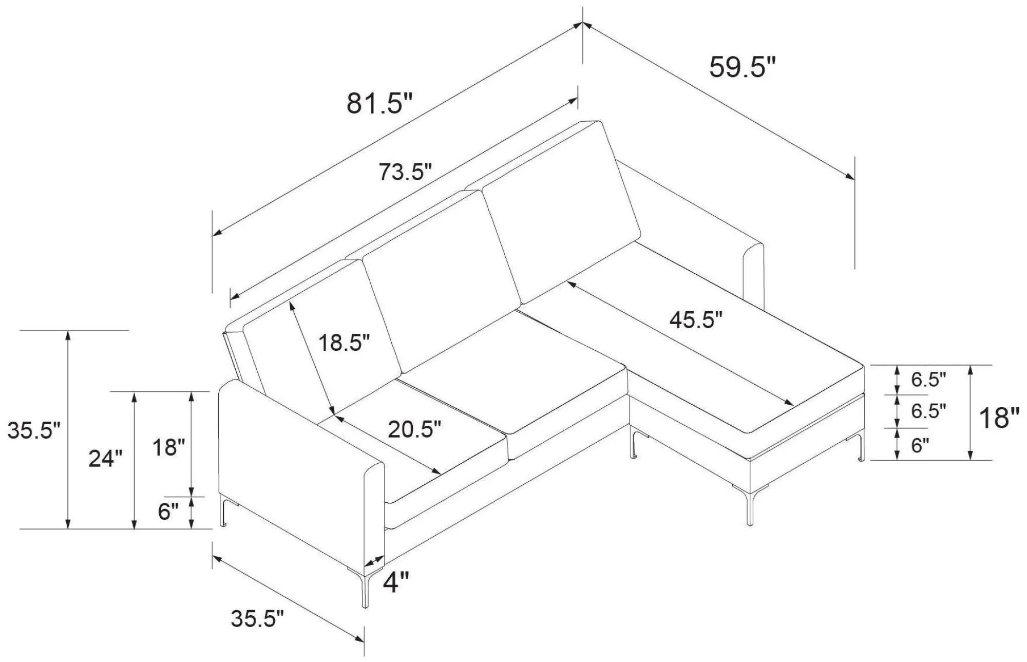 Nowata Chapman Sectional Sofa - Blue, Velvet