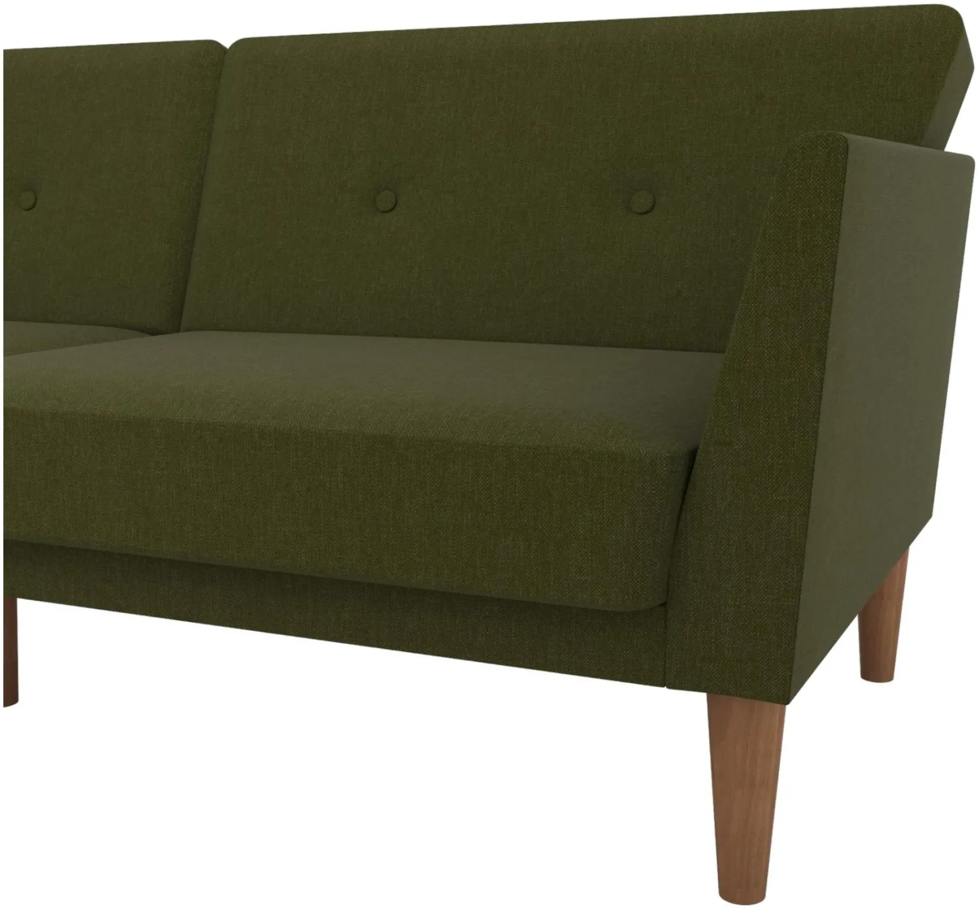 Nowata Futon Sofa Bed - Green, Linen