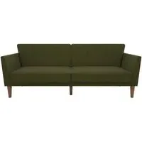 Nowata Futon Sofa Bed - Green, Linen