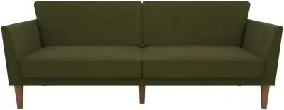 Nowata Futon Sofa Bed - Green, Linen