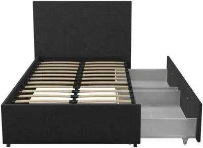 Nowata Kelly Single Bed with Storage - Dark Grey