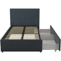 Nowata Kelly Single Bed with Storage - Navy