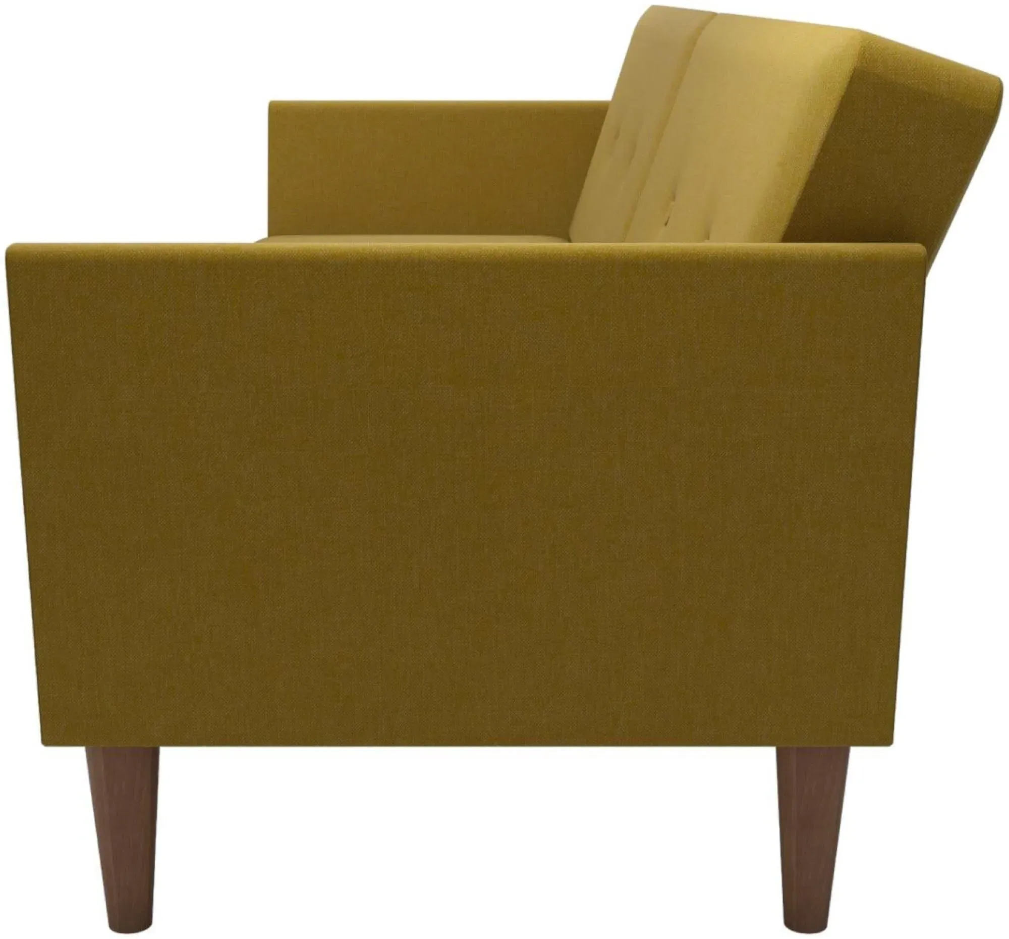 Nowata Regal Futon Sofa Bed - Mustard, Linen