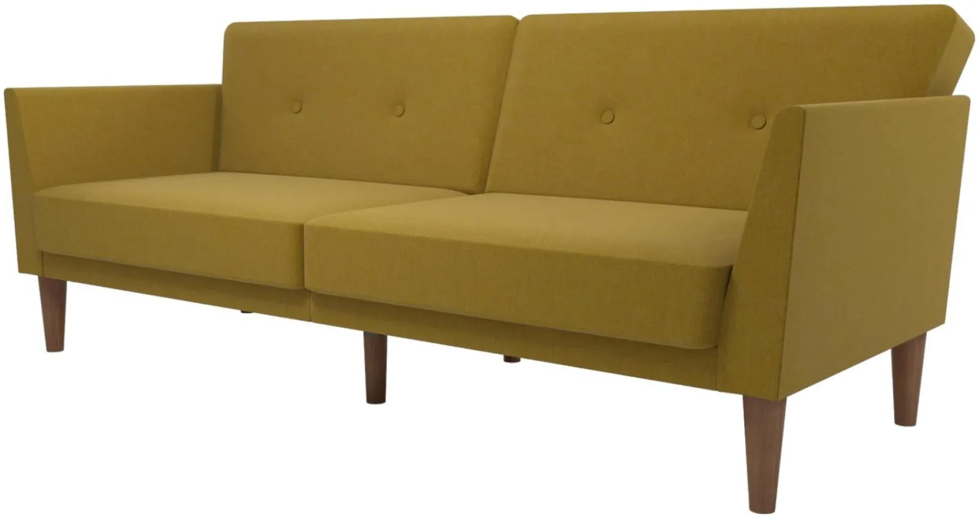 Nowata Regal Futon Sofa Bed - Mustard, Linen