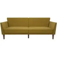 Nowata Regal Futon Sofa Bed - Mustard, Linen