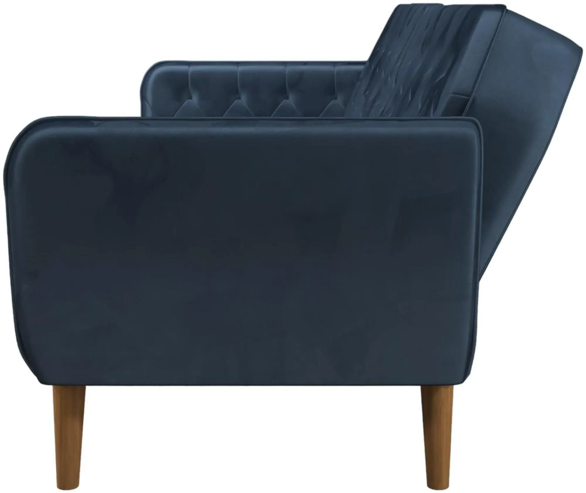 Nowata Tallulah Tufted Futon Sofa Bed - Blue, Velvet