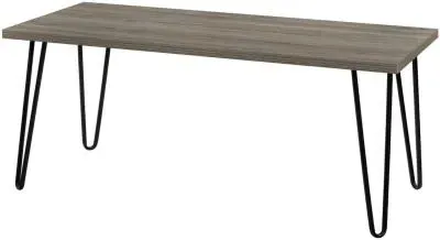 Obion Coffee Table with Hairpin Legs - Rustic Oak