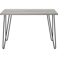 Obion Desk with Hairpin Legs - Grey Oak