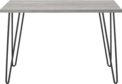 Obion Desk with Hairpin Legs - Grey Oak