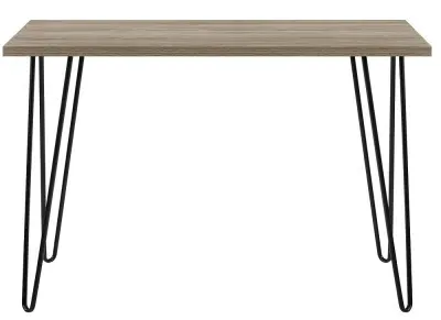 Obion Desk with Hairpin Legs - Rustic Oak