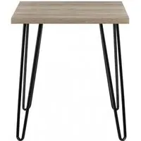Obion End Table with Hairpin Legs - Rustic Oak