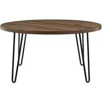Obion Round Coffee Table with Hairpin Legs - Walnut