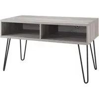 Obion TV Stand with Hairpin Legs - Grey Oak