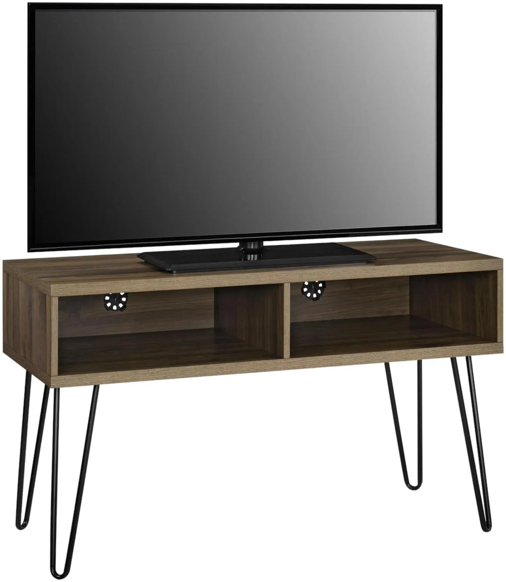 Obion TV Stand with Hairpin Legs - Walnut
