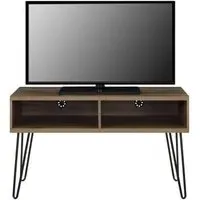 Obion TV Stand with Hairpin Legs - Walnut