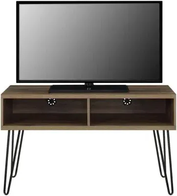 Obion TV Stand with Hairpin Legs - Walnut