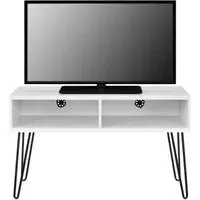 Obion TV Stand with Hairpin Legs - White