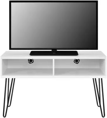 Obion TV Stand with Hairpin Legs - White