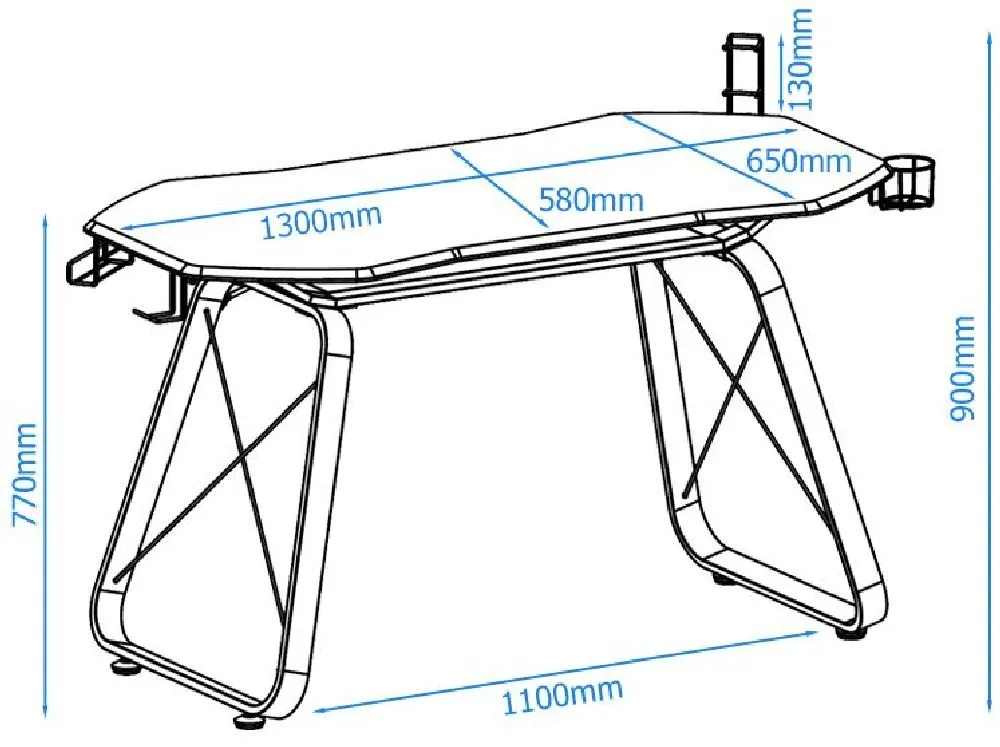 Oxford Gaming Desk AW9220 - Black, Red