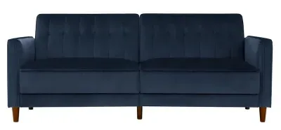 Pinto Tufted 2-Seater Sofa Bed - Blue, Velvet image