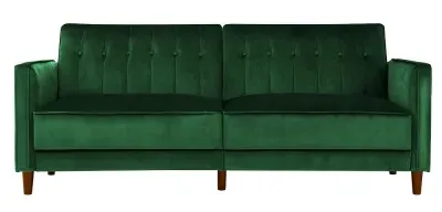 Pinto Tufted 2-Seater Sofa Bed - Green, Velvet
