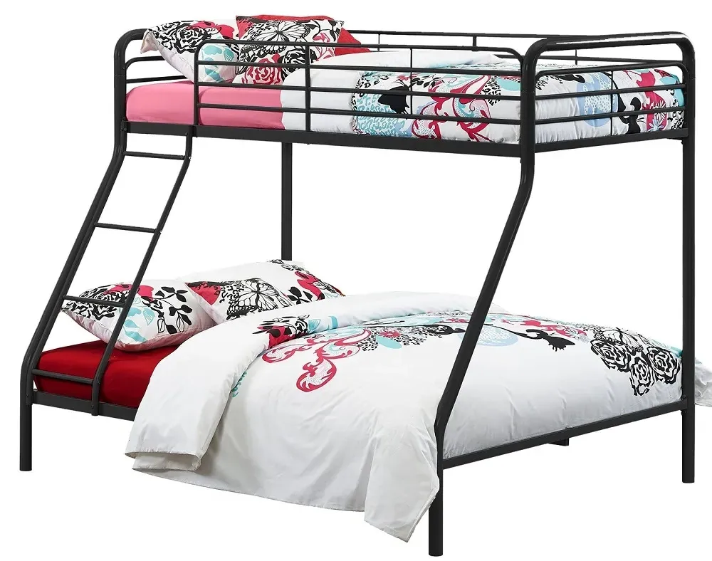 Soto Single over Double Bunk Bed - Black, Metal