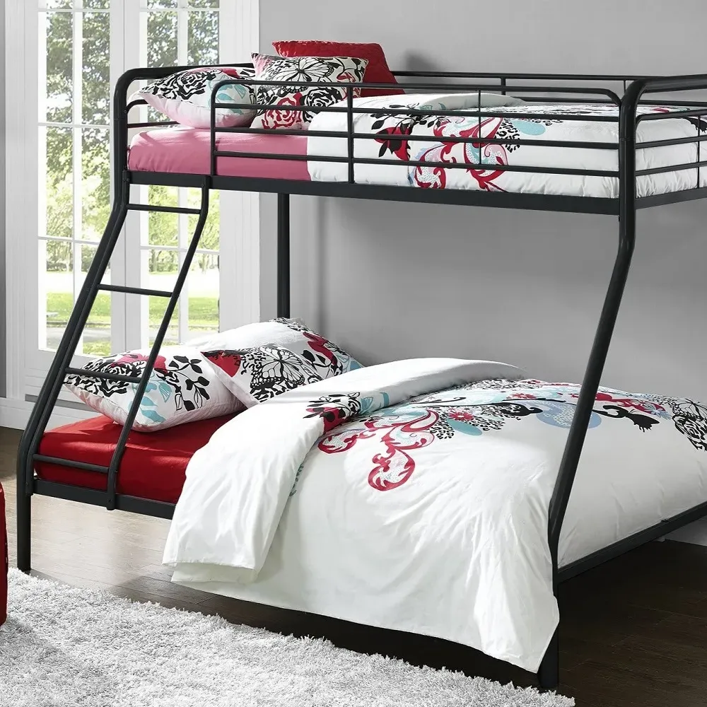 Soto Single over Double Bunk Bed - Black, Metal