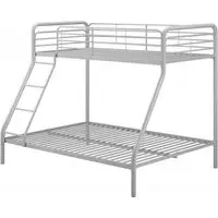 Soto Single over Double Bunk Bed - Silver Grey, Metal